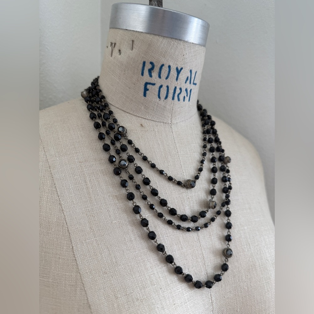 VSA Virgins Saints and Angels Black Tiered Necklace